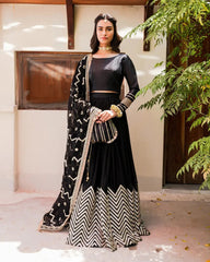 Embroidery Work Black Color Exclusive Lehenga Choli