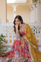 Luxuriant Digital Print Musty Color Gown