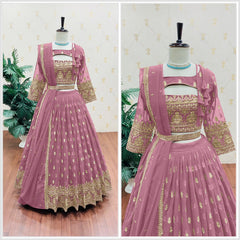 Traditional Wear  Embroidery Work Pink Color Lehenga Choli