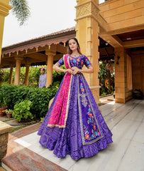 Function Wear Blue Color Heavy Embroidery Sequence Work Lehenga Choli