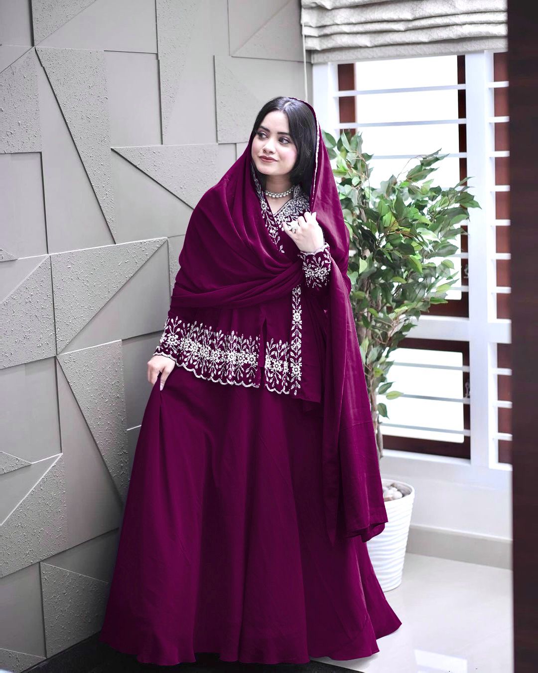 Luxuriant Beat Color Georgette Sequence Work Sharara Suit