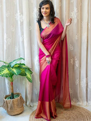 Awesome Ready To Wear Pink  Color Saree