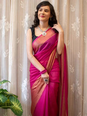 Awesome Ready To Wear Pink  Color Saree