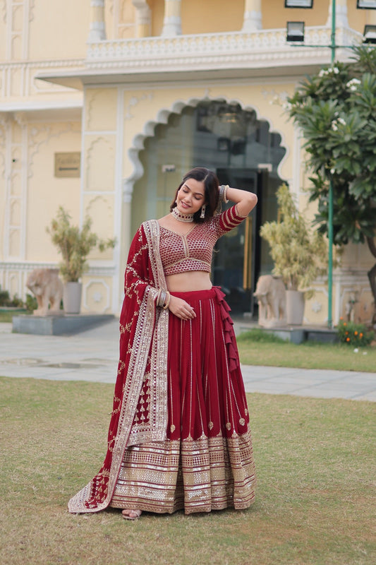 Designer Red Color Wedding Lehenga Choli