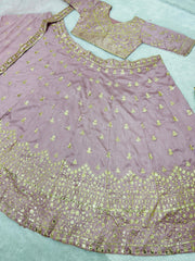 Captivating Embroidered Sequences Work Pink Color Lehenga Choli