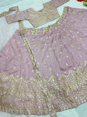 Captivating Embroidered Sequences Work Pink Color Lehenga Choli