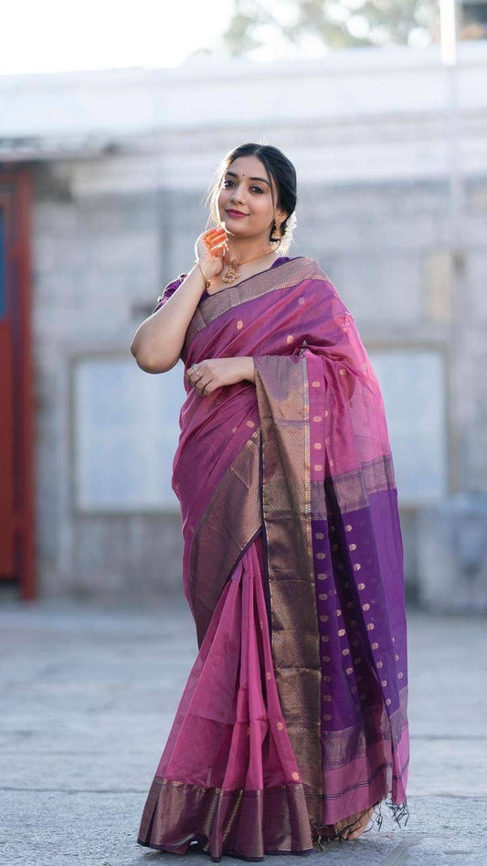 Demanding Rich Pallu Purple Color Saree