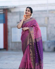 Demanding Rich Pallu Purple Color Saree