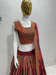 Eyes Catching Maroon Color Embroidered Lehenga Choli