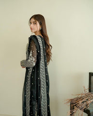 Fantastic Embroidery Sequence Work Black Color Anarkali Suit