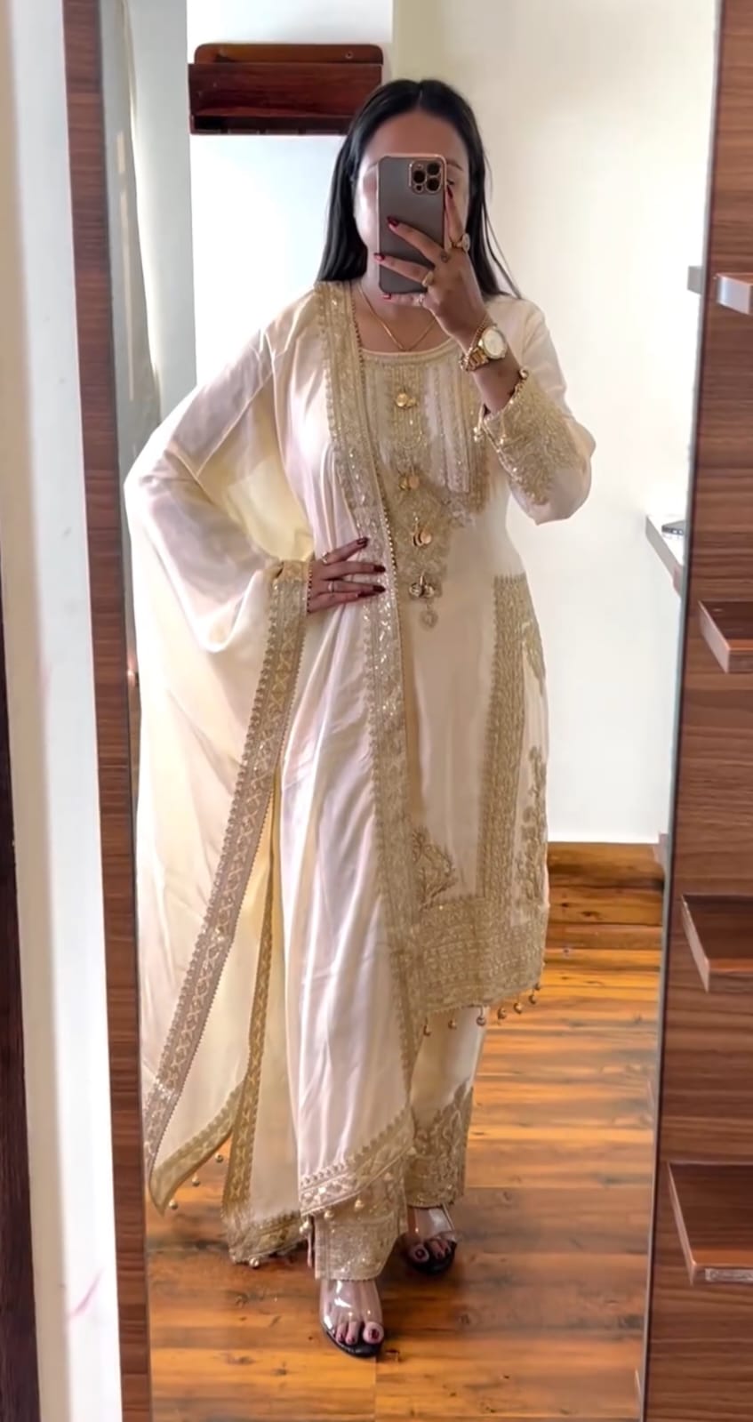 Adorable Embroidery Sequence Codding Work White Color Anarkali Suit