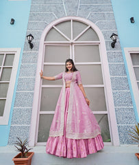 Indowestern Pink Color Lehenga Choli With Shrug