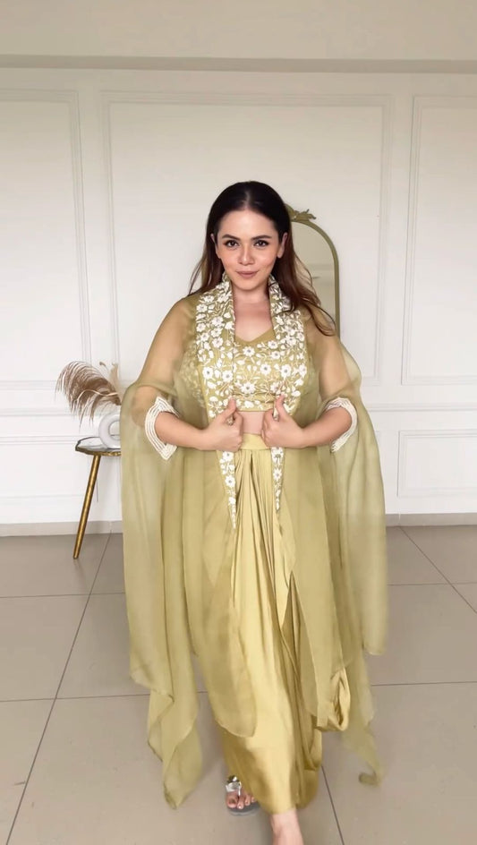 Ceremony Wear  Thread With Sequence Light Yellow Color Lehenga Choli