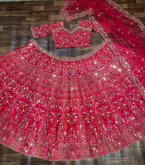 Designer Pink Color Bridal Lehenga Choli