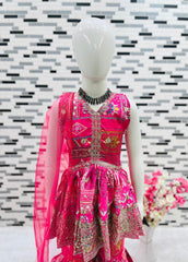 Beautiful Sequences Embroidery Work Pink Color Sarara Suit