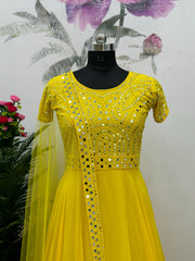 Demanding Embroidery Thread Work Yellow Color Lehenga Choli