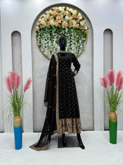 Fabulous Sequence Work Black Color Gown