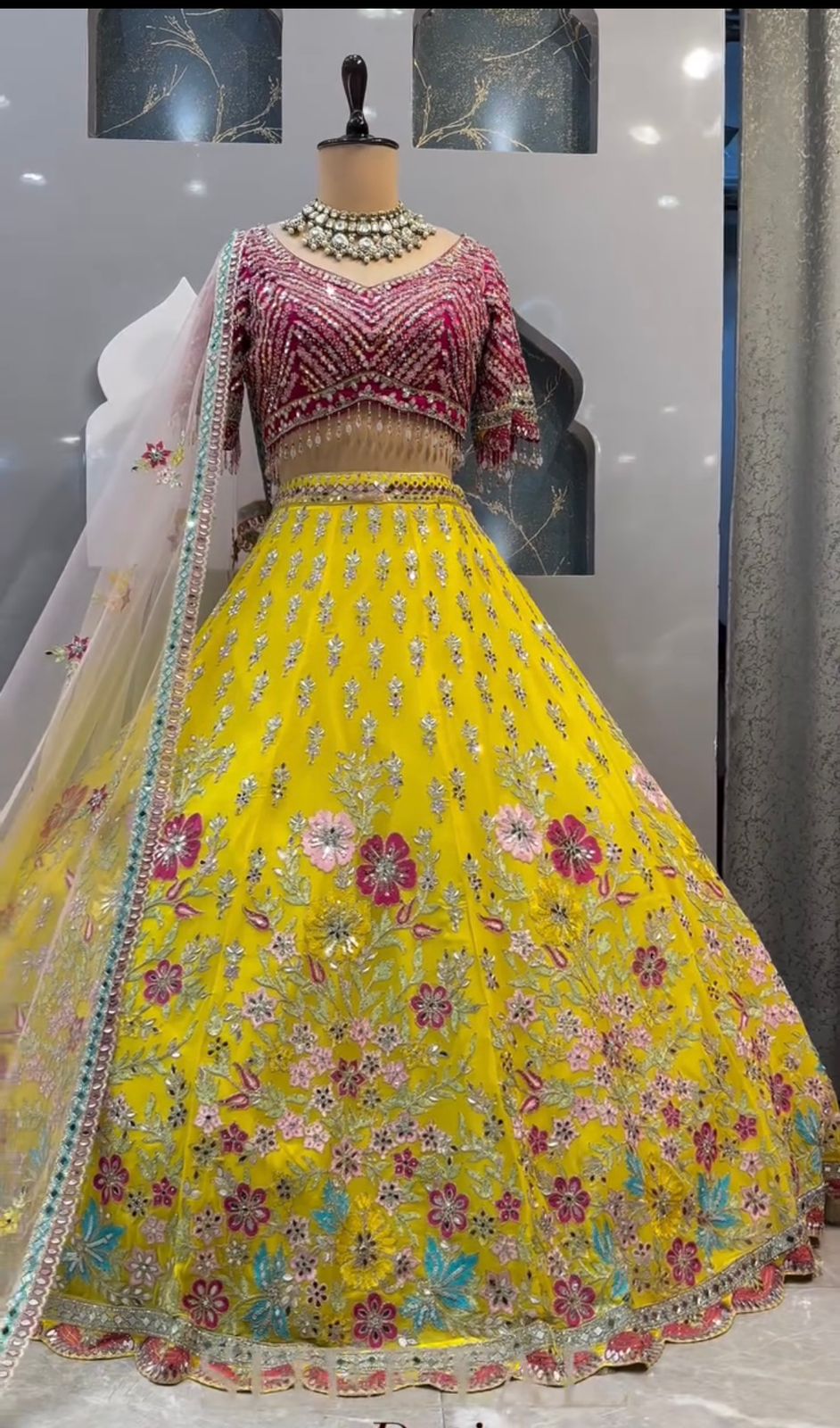 Glorious Embroidery Sequence Work Yellow Color Lehenga Choli