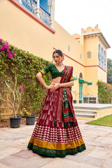 Elegant Maroon Color Printed Traditional Lehenga Choli