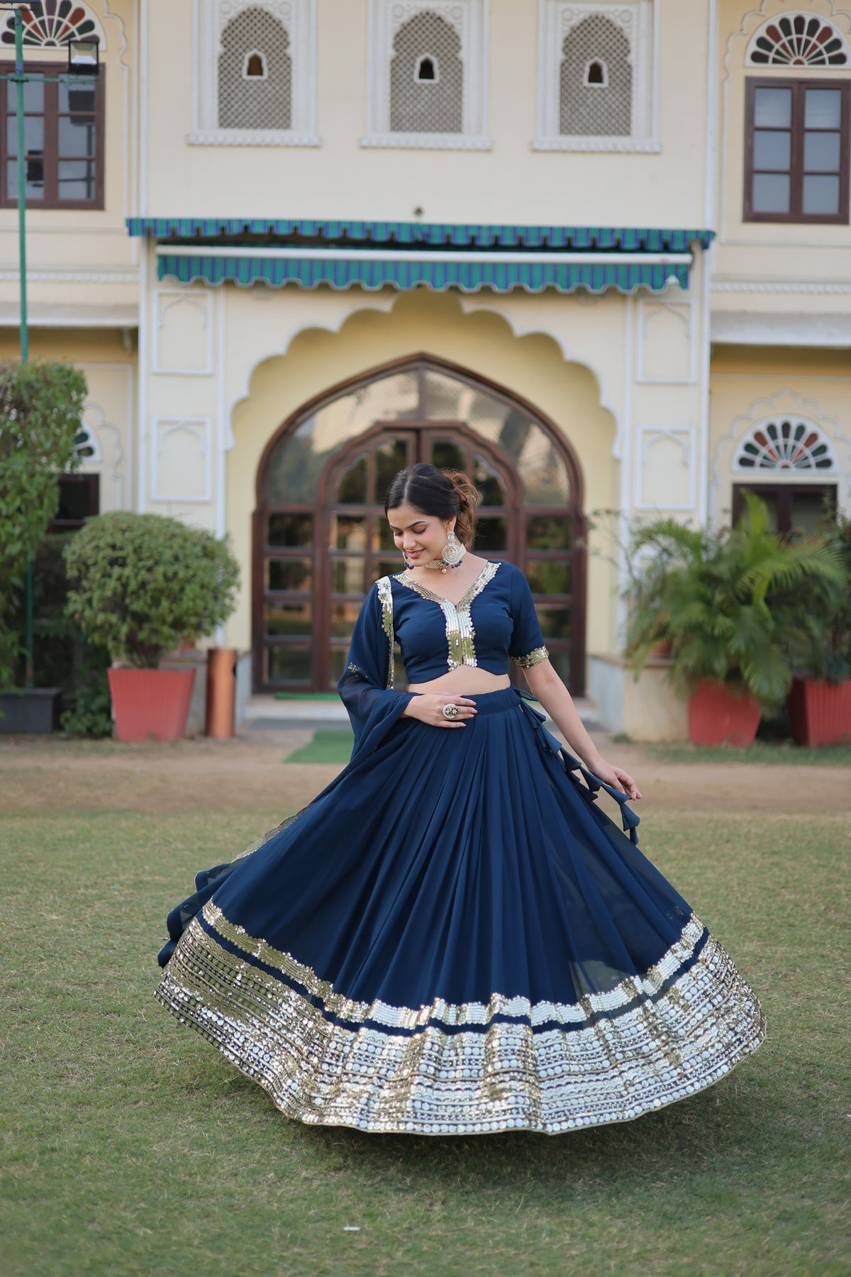 Captivating Sequence Work Navy Blue Color Lehenga Choli