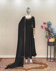 Wonderful Sleeve Work Black Color Anarkali Suit