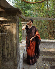 Captivating Black Color Maroon Color Saree