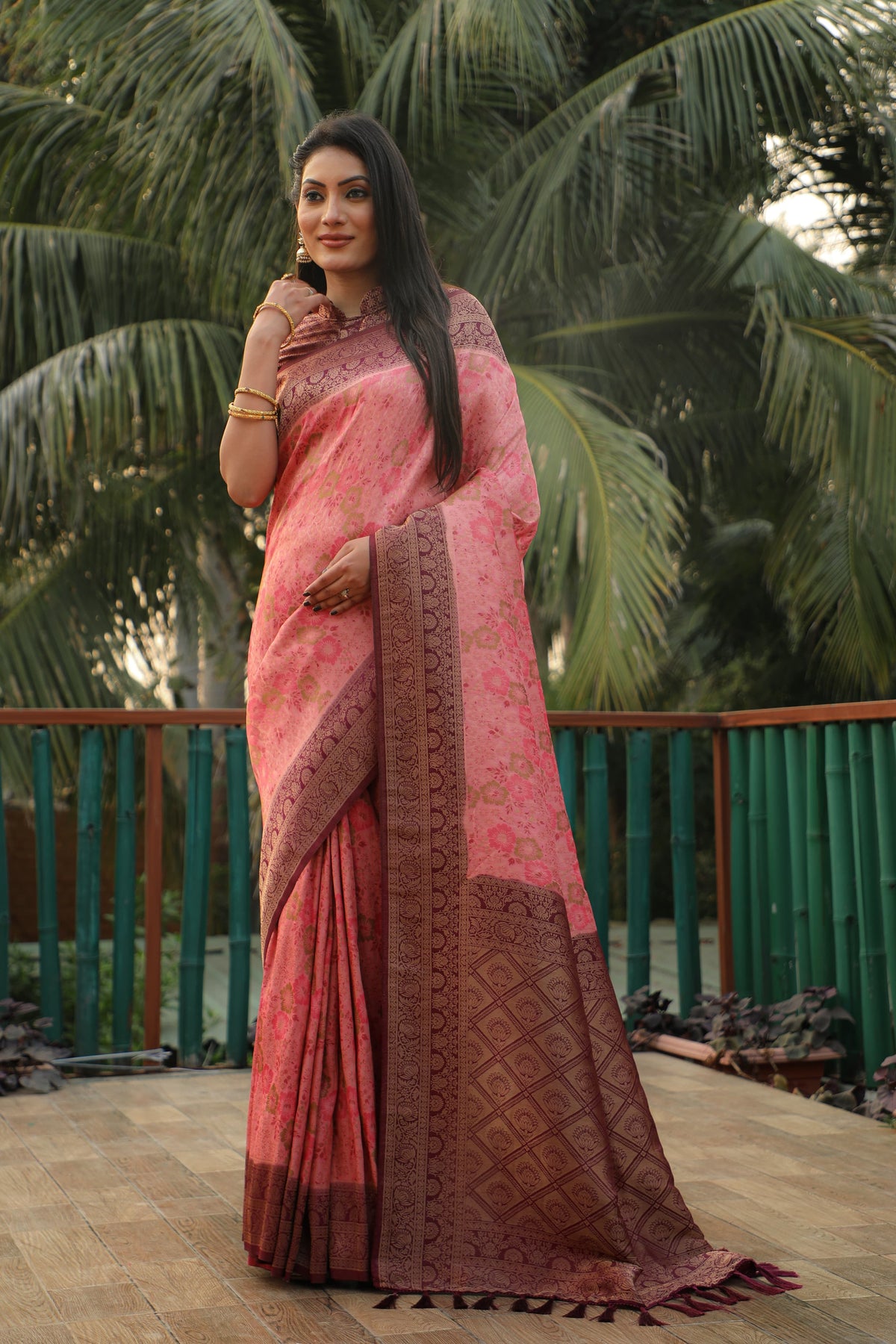 Admiring Kanjivaram Soft Silk Saree Peach Color Saree