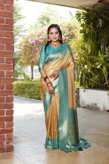 Glorious Tissue Silk Mustad Color Saree