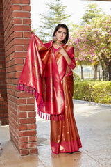 Glorious Tissue Silk Red Color Saree