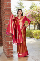 Glorious Tissue Silk Red Color Saree