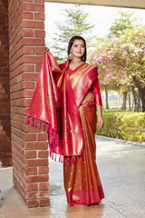 Glorious Tissue Silk Red Color Saree