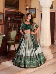 Blissful Patola Print Green Color Lehenga Choli