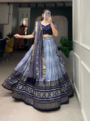 Blissful Patola Print Blue Color Lehenga Choli