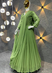 Beautiful Sequences Work Perrot Color Gown