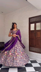 Preferable Thread With Sequence Work Purple Color Lehenga Choli