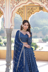 Gorgeous Sequins Embroidered Work Blue Color Lehengha Choli