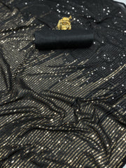 Luxuriant Embroidery Sequins Work Black Color Saree