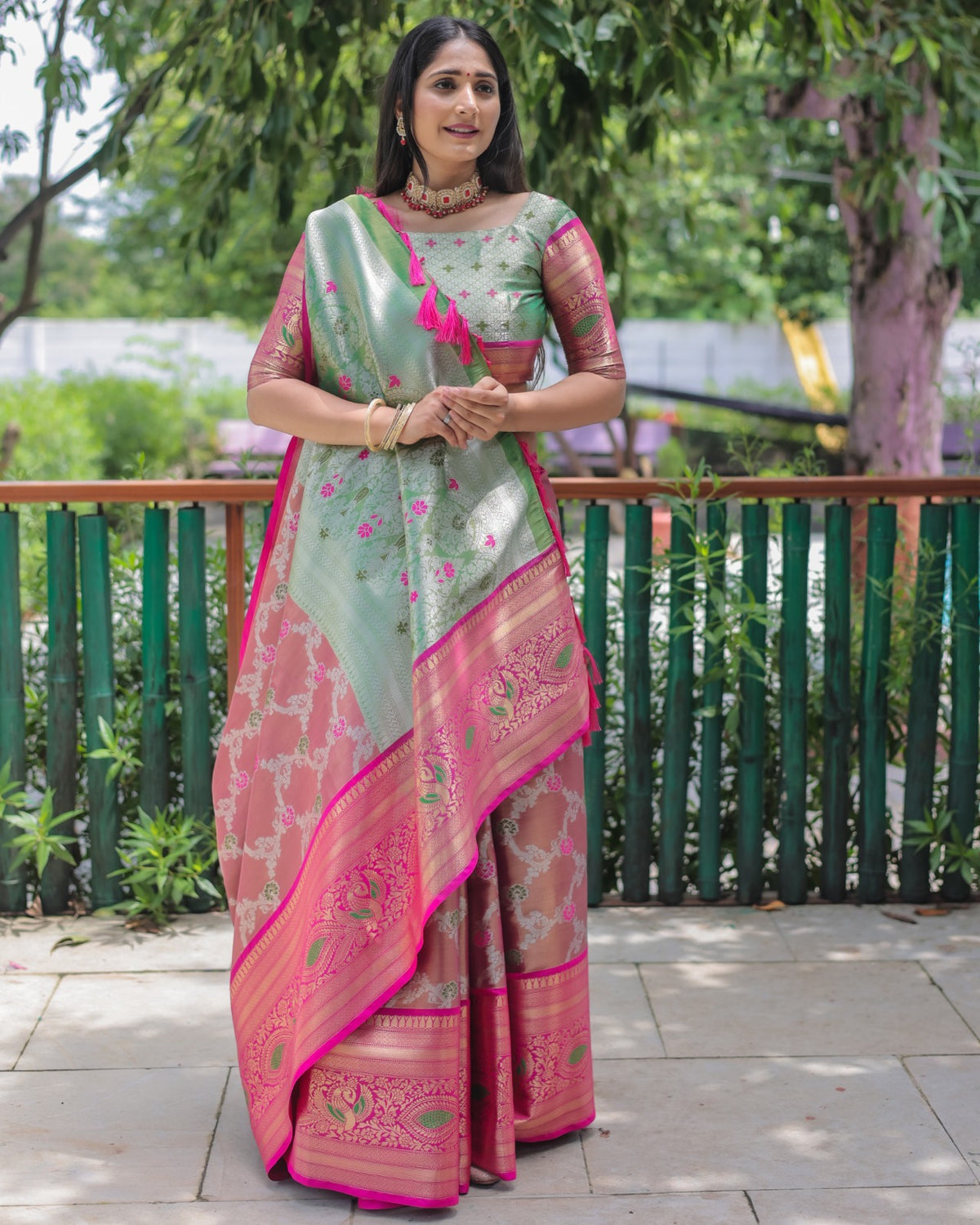 Innovative Kanjivaram Rama Color Silk Sarees