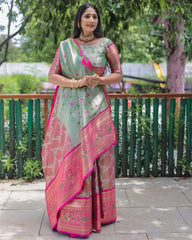 Innovative Kanjivaram Rama Color Silk Sarees