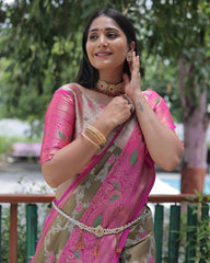 Innovative Kanjivaram Mehndi Color Silk Sarees