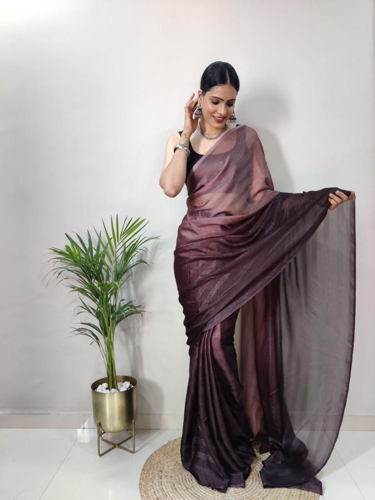 Outstanding Georgette Multi Color Ready To Wear Saree