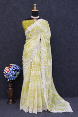 Admiring Banglory Silk Sky Yellow Color Saree