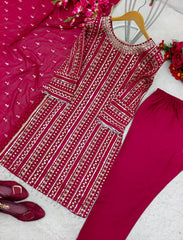 Precious Embroidery Work Red Color Anarkali Suit