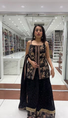 Beautiful Thread With Sequence Work Black Color Lehenga Choli