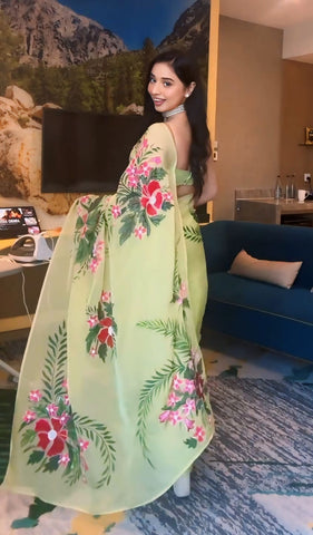 Captivating Multi Color Flower Design Saree