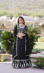 Glorious Sequence Work Black Color Lehenga Choli