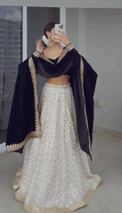 Flattering Black And White Party Wear Lehenga Choli