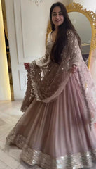 Admiring Dusty Pink Color Sequence Work Lehenga Choli