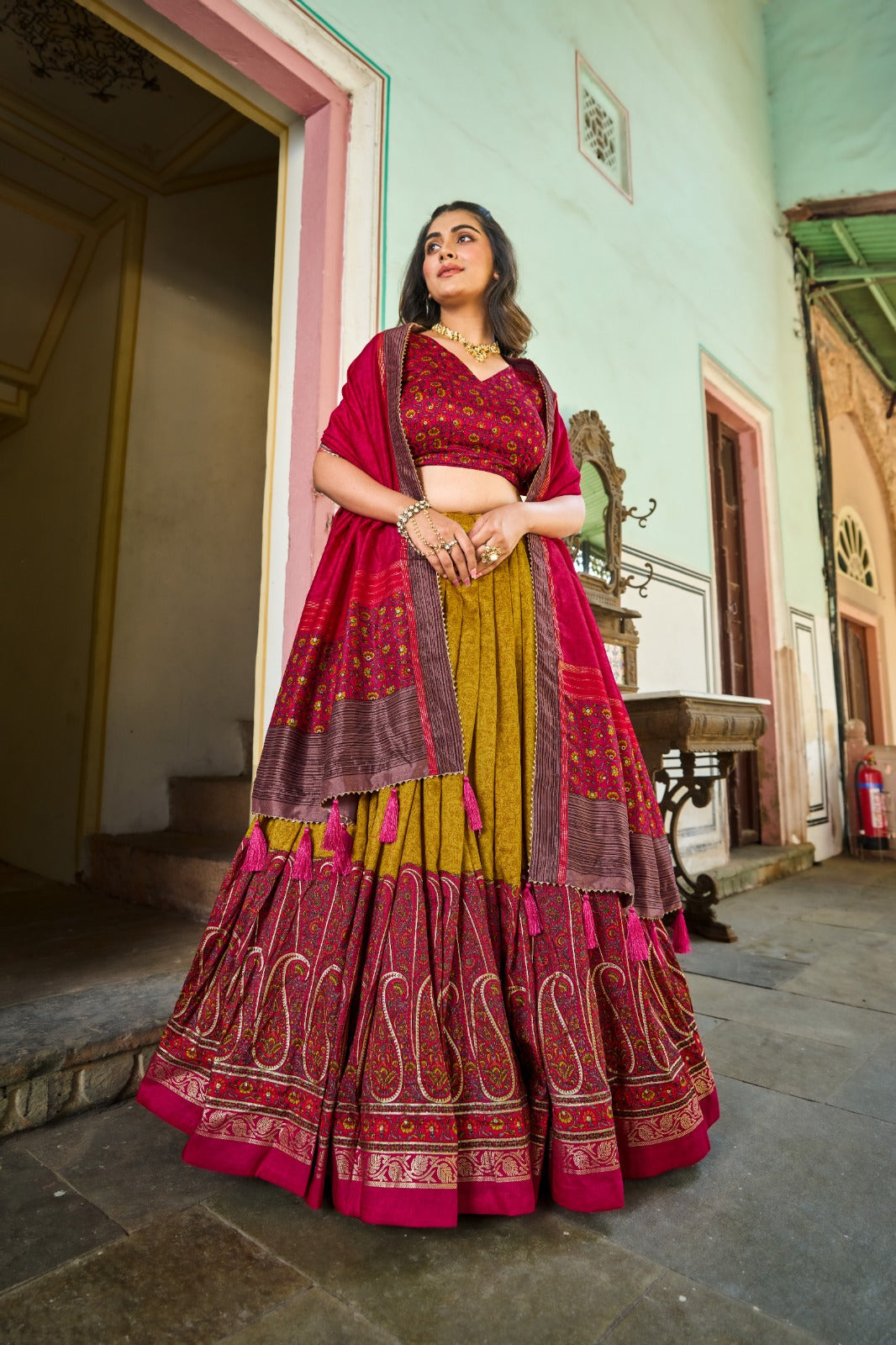 Luxuriant Mustard Color Function Wear Lehenga Choli