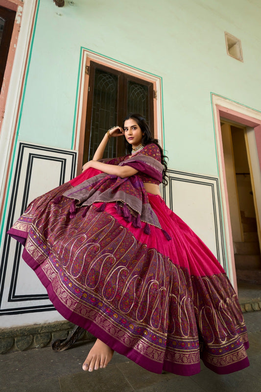 Luxuriant Pink Color Function Wear Lehenga Choli